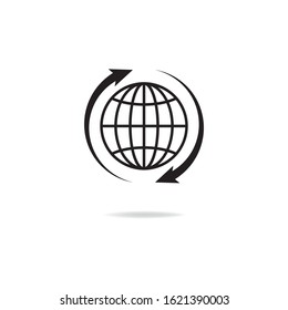 Global network icon design isolated on white background. Vector illustration