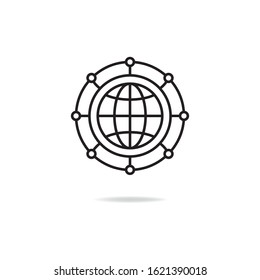 Global Network Icon Design Isolated On Stock Vector Royalty Free Shutterstock