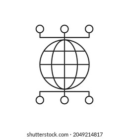 Global network icon design isolated on white background