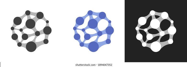 Global network. Icon design template. Vector illustration isolated on a white and black background