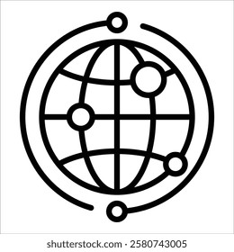 Global Network Icon Element For Design