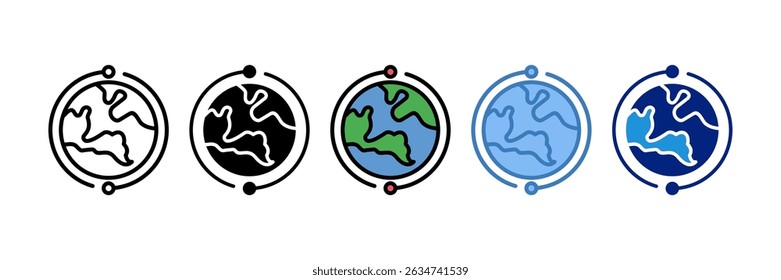 Global Network Icon Element For Design