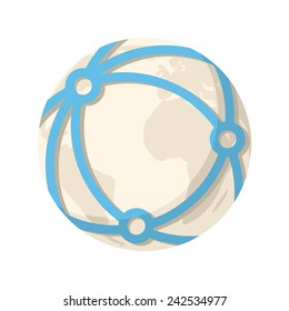 Global network icon (flat design)