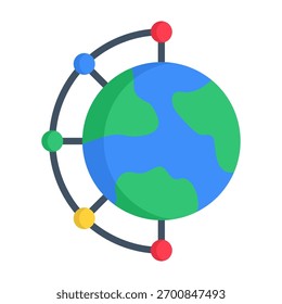 Icono de red global Ilustración vectorial de estilo plano