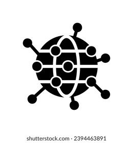 Global Network Symbol mit Globus und Punkten