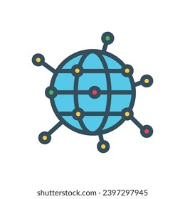 Global Network icon with globe and dots