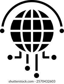 Global Network Icon Glyph Vector Illustration