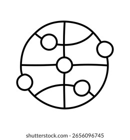 Global network icon. Hand drawn style.