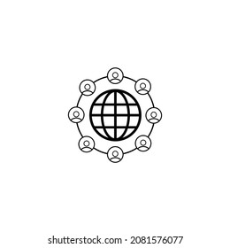 Global network icon in isolated on background. symbol for your web site design logo, app, Global network icon Vector illustration.