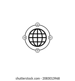 Global network icon in isolated on background. symbol for your web site design logo, app, Global network icon Vector illustration.