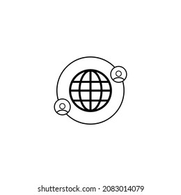 Global network icon in isolated on background. symbol for your web site design logo, app, Global network icon Vector illustration.