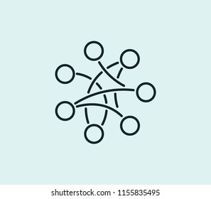 Global network icon line isolated on clean background. Global network icon concept drawing icon line in modern style. Vector illustration for your web mobile logo app UI design.