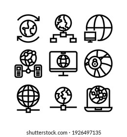 global network icon or logo isolated sign symbol vector illustration - Collection of high quality black style vector icons
