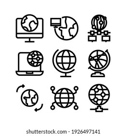 global network icon or logo isolated sign symbol vector illustration - Collection of high quality black style vector icons

