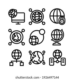 global network icon or logo isolated sign symbol vector illustration - Collection of high quality black style vector icons
