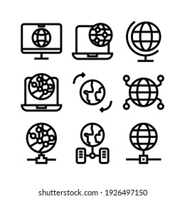 global network icon or logo isolated sign symbol vector illustration - Collection of high quality black style vector icons
