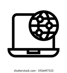 globales Netzwerk-Symbol oder Logo einzeln auf Zeichen, Vektorgrafik - hochwertige Vektorsymbole mit schwarzem Hintergrund
