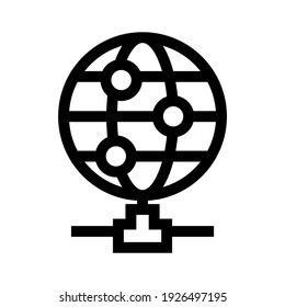 globales Netzwerk-Symbol oder Logo einzeln auf Zeichen, Vektorgrafik - hochwertige Vektorsymbole mit schwarzem Hintergrund
