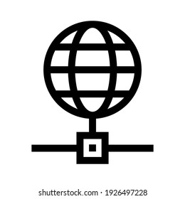 icono de red global o logotipo símbolo de signo aislado ilustración vectorial - iconos vectoriales de estilo negro de alta calidad
