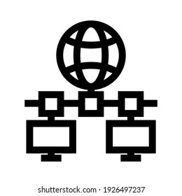 icono de red global o logotipo símbolo de signo aislado ilustración vectorial - iconos vectoriales de estilo negro de alta calidad
