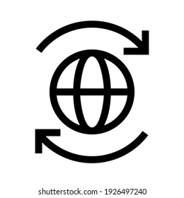 icono de red global o logotipo símbolo de signo aislado ilustración vectorial - iconos vectoriales de estilo negro de alta calidad
