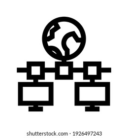 icono de red global o logotipo símbolo de signo aislado ilustración vectorial - iconos vectoriales de estilo negro de alta calidad

