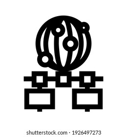 icono de red global o logotipo símbolo de signo aislado ilustración vectorial - iconos vectoriales de estilo negro de alta calidad
