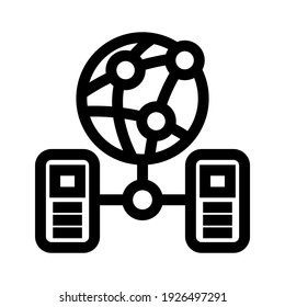 icono de red global o logotipo símbolo de signo aislado ilustración vectorial - iconos vectoriales de estilo negro de alta calidad
