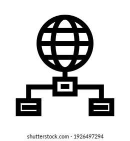 icono de red global o logotipo símbolo de signo aislado ilustración vectorial - iconos vectoriales de estilo negro de alta calidad
