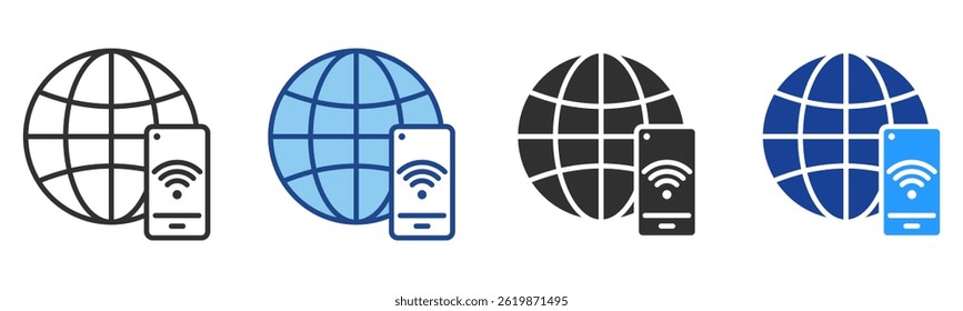 Global Network Icon Multiple Style Vector Collection