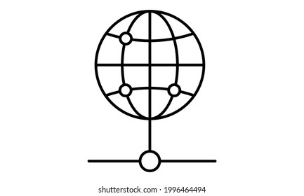 Global network icon on white vector image
