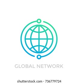 global network icon on white