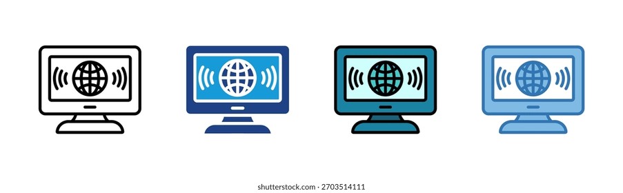 Global Network icon set multiple style collection