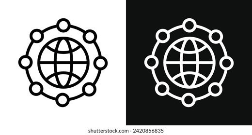 Global Network Icon Set. Vector illustration