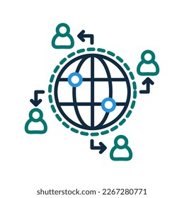 Icono de red global. inicio de sesión para concepto móvil y diseño web. ilustración vectorial