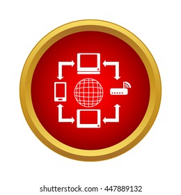 Global network icon in simple style on a white background
