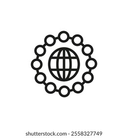 Global network icon Symbol mark in Outline style