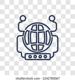 Global network icon. Trendy linear Global network logo concept on transparent background from Internet Security and Networking collection