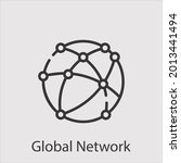 global network icon vector icon.Editable stroke.linear style sign for use web design and mobile apps,logo.Symbol illustration.Pixel vector graphics - Vector