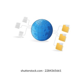 Icono de red global. Ilustración vectorial. Archivo Eps 10. 