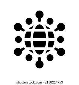 Ilustración de diseño de símbolos de vector de iconos de red global