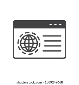 Global network icon. Website vector icon. Site flat sign design. Www symbol pictogram. Www icon