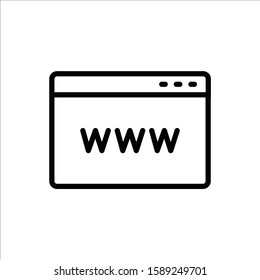 Global network icon. Website vector icon. Site flat sign design. Www symbol pictogram. Www icon