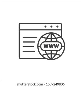 Global network icon. Website vector icon. Site flat sign design. 