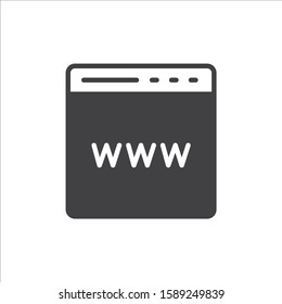 Global network icon. Website vector icon. Site flat sign design. Www symbol pictogram. Www icon
