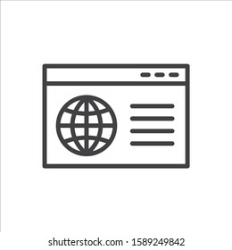 Global network icon. Website vector icon. Site flat sign design. 