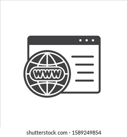 Global network icon. Website vector icon. Site flat sign design. 