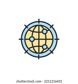 Symbol für globale Netzwerksymbole, Vektorelemente für Infografik-Web