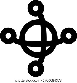 Icono de contorno de red global, Internet, red