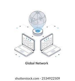 Global Network isometric stock illustration. EPS File stock illustration